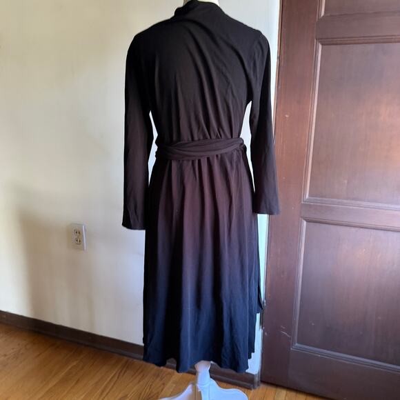 ISABELLA OLIVER | Black Maternity Full Wrap Dress 3/4 Sleeves Midi  Size 5 12/14 - Picture 2 of 7